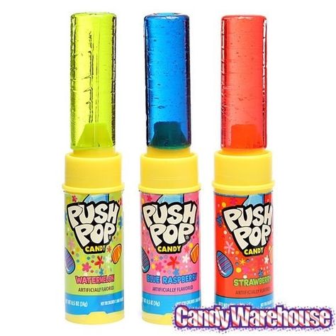 Push Pops: | 21 School Fads That Were Everywhere In The '90s And '00s Push Pop Candy, Old School Candy, Best Christmas Toys, Kids Toy Shop, Snack Shop, Sleepover Food, Princess Toys, Push Pop, Push Pops