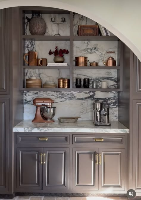 Bar Cabinetry, Dark Home Aesthetic, Coffee Station Decor, Lone Fox, Living Room Nook, Dining Room Idea, Coffee Station Kitchen, Room Nook, Prairie View