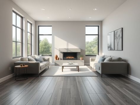 21 Trendy Grey Wood Floor Ideas for Timeless Home Style Grey Wood Floors Living Room, Gray Wood Laminate Flooring, Wood Floor Ideas, Grey Vinyl Plank Flooring, Light Grey Wood Floors, Flooring Remodel, Grey Wooden Floor, Brown Laminate Flooring, Acacia Wood Flooring