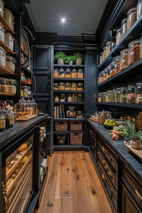 Beautiful custom luxury kitchen pantry. Modern Gothic Interior, Barndo Ideas, 2024 Manifestation, Pantry Ideas, Kitchen Pantry Design, Butler Pantry, Manifestation Board, Pantry Design, Dream House Interior