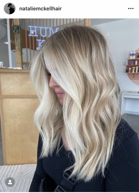 Bright Blended Blonde, Bright Dimensional Blonde Hair, Before And After Toner Blonde, Summer 2024 Blonde Hair, Bright Lived In Blonde Hair, Bright Blonde Partial Highlights, Bright Balayage Blonde, Bright Blonde Mid Length Hair, Bright Blonde Balayage Short Hair