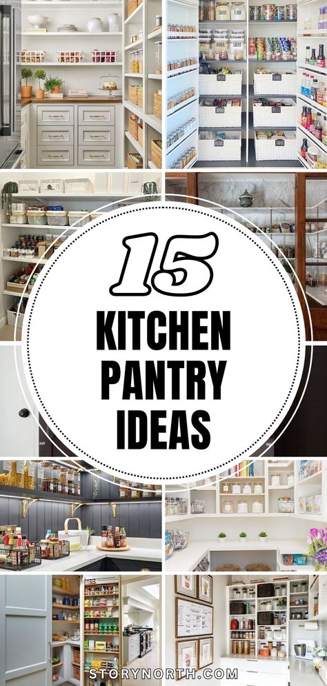 Save this pin for top kitchen pantry ideas that will transform your space into a functional oasis. Discover creative storage solutions and organization hacks to keep your kitchen clutter-free and efficient. #HomeDecor #PantryOrganization #KitchenInspiration Organization Ideas For The Pantry, Functional Pantry Organization, Organization Ideas For The Home Pantry, Pantry Organization Ideas Shelves, Small Kitchen Solutions, Kitchen Pantry Ideas, Small Kitchen Pantry, Modern Pantry, Small Pantry Organization