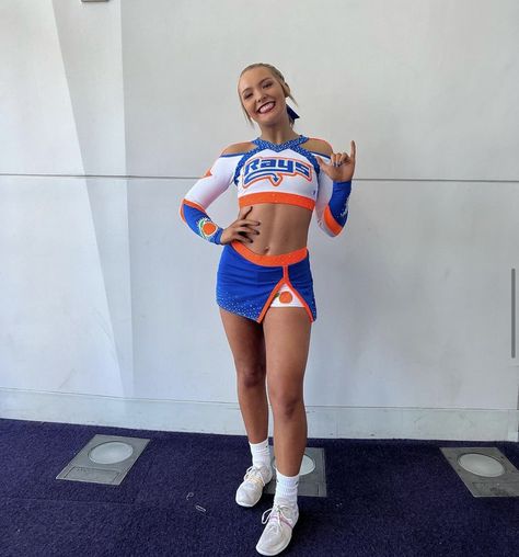 Orange Rays Cheer, Stingrays Orange, Rays Cheer, Stingray Orange, Great White Sharks Cheer, Stingray Allstars, Cheerleading Poses, Cheer Photography, Allstar Cheer