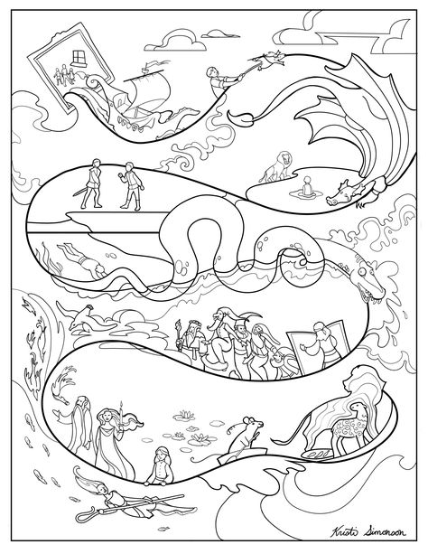 Chronicles Of Narnia Coloring Pages, Chronicles Of Narnia Illustrations, The Voyage Of The Dawn Treader, Narnia Creatures, Narnia Coloring Pages, Narnia Birthday, Map Of Narnia, Literature Unit Studies, Voyage Of The Dawn Treader