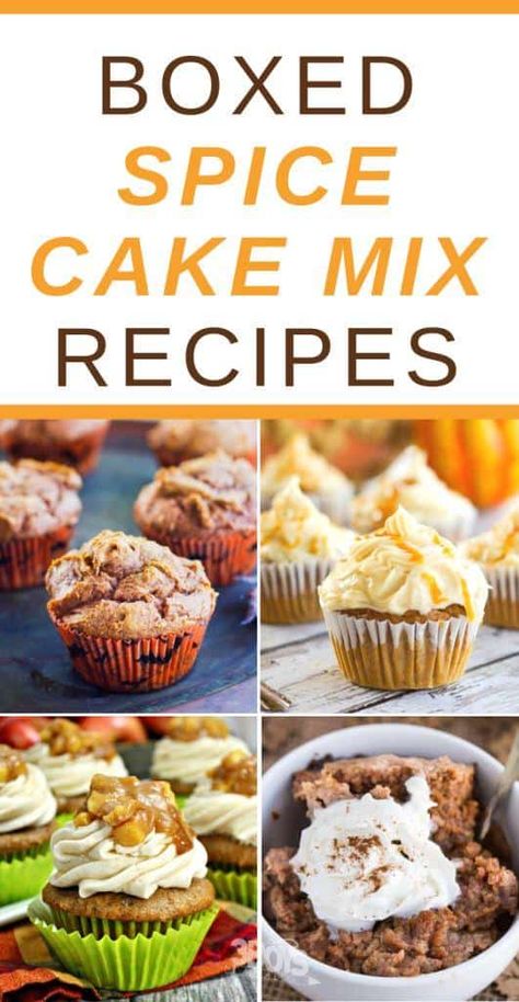 Box Spice Cake Recipes Ideas, Pumpkin Apple Spice Cake, Pumpkin Spice Cake Mix Dessert, Spice Cake Mix Desserts Easy, Things To Make With Spice Cake, Boxed Spice Cake Recipes Ideas With Apples, Spice Cake Pops Recipe, Spice Box Cake Mix Hacks, What To Make With Box Spice Cake