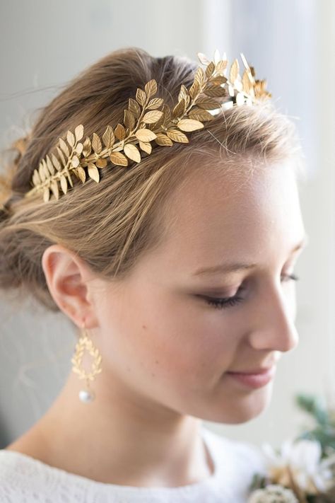 Leaf Hair Piece, Gold Leaf Crown, Bohemian Headpiece, Vine Headband, Festival Hair Accessories, Tiara Gold, Crown Headpiece, Leaf Crown, Leaves Headband