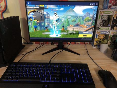 Razer Gaming Setup, One Monitor Gaming Setup, Ps4 Gaming Setup, Ps4 Setup, Gaming Setup Ps4, Razer Keyboard, Razer Gaming, Setup Gamer, Streaming Setup