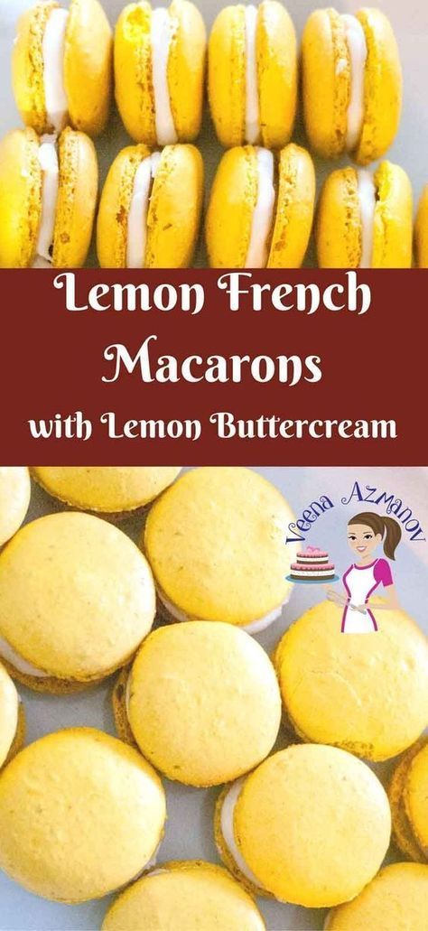 Macaroon Filling, Lemon Macaroons, French Macaroon Recipes, Lemon Macarons, Macaroon Cookies, Lemon Buttercream, French Macaroons, Cake Artist, Macaroon Recipes