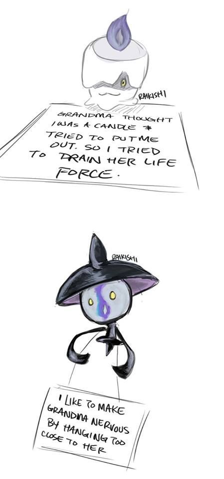 Pokemon Shaming Funny, Lampent Pokemon, Litwick Pokemon, Pokemon Shaming, Pokémon Drawing, Character Profiles, Team Instinct, Life Energy, Pokemon Anime