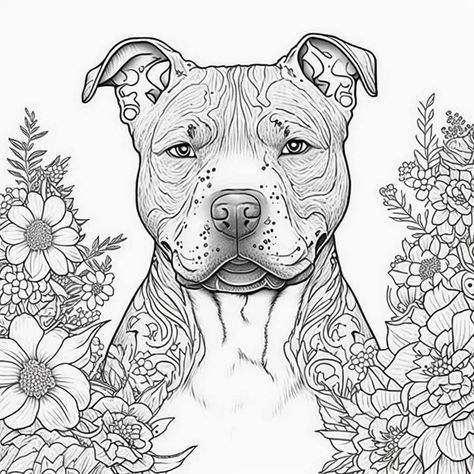 Pitbull Coloring Pages, Dog Colouring Pages, Dog Colouring, Doodles Animals, Dogs Coloring Pages, Doodle Coloring Pages, Dogs Drawing, Dog Coloring Book, Pet Brand