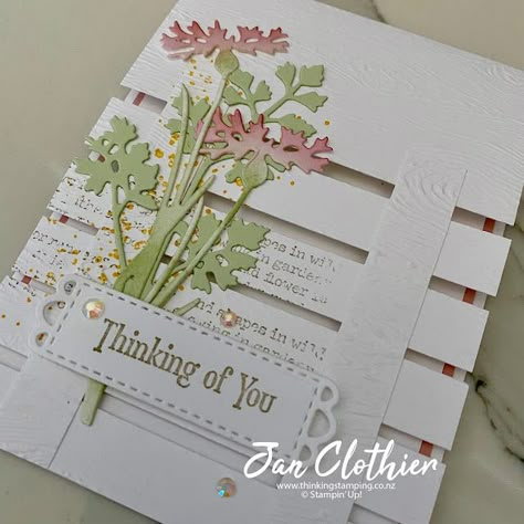 Thinking Stamping: Quiet Meadow for The Paper Players 635 Lattice Fence Cards, Stampin Up Quiet Meadow Cards, Trellis Cards, Floral Cards Handmade, Paper Crafts Card, Making Greeting Cards, Birthday Cards Diy, Fancy Fold Cards, Fun Fold Cards