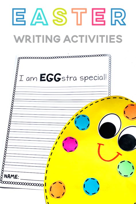 Kids will have fun writing about what makes them EGGstra special with this Easter writing activity and craft! It's a fun one for Kindergarten or First Grade students! Easter First Grade Activities, Easter Crafts First Grade, Easter Writing Kindergarten, Garden Theme Activities, Easter Writing Activities, Theme Activities For Kids, Writing Activities For Kids, Spring Writing Activity, First Grade Projects