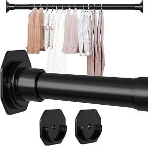 Clothes Space Saving, Black Closet, Closet Bar, Closet Rods, Clothes Rod, Rv Ideas, Tension Rod, Closet Rod, Closet Shelves