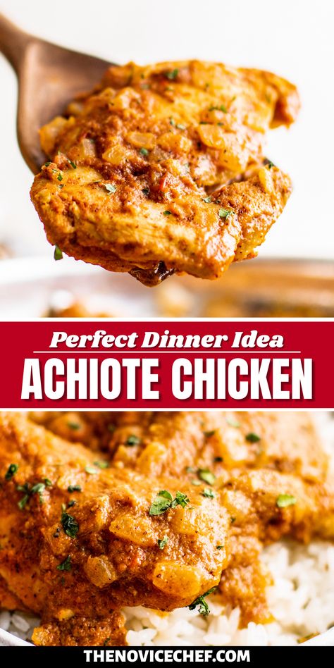 Recipes Using Achiote Paste, Mexican Chicken Adobo Recipe, Achiote Paste Recipes, Mexican Chicken Thigh Recipes, Costa Rican Chicken, Achiote Recipes, Mexican Chicken Thighs, Beans And Plantains, Achiote Chicken