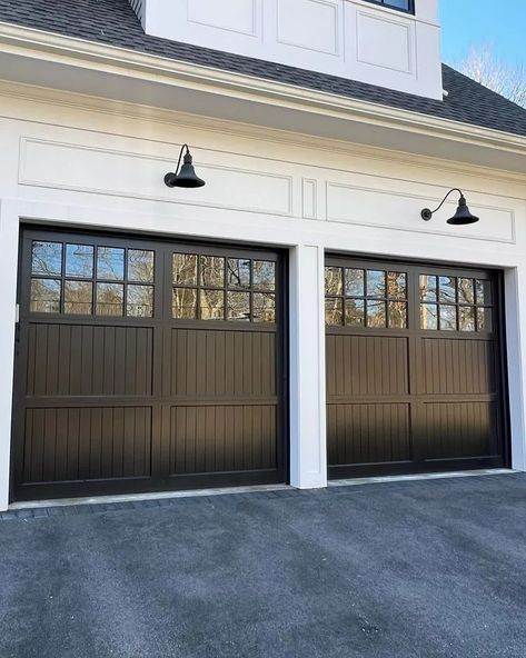 Designer Garage Doors, Garage Door Ideas, Good Tuesday Morning, Garage Door Lights, Black Garage Doors, Outdoor Garage Lights, Garage Door Colors, Single Garage Door, Garage Door Paint