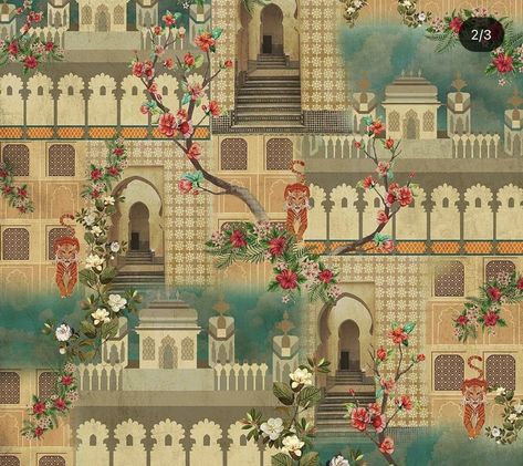 Contact Wallpaper, Wallpaper Texture Seamless, Some Wallpaper, Wall Game, Indian Wedding Invitation Cards, Pichwai Paintings, Art Deco Wallpaper, Indian Folk Art, Design Seeds