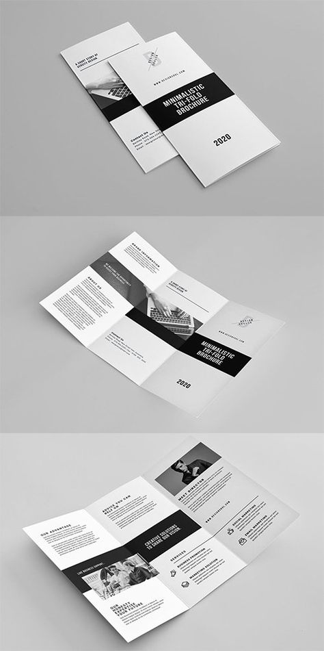 Minimal Trifold Brochure PSD - Brochure Templates - Free PSD Templates Brochure Psd, Brochure Design Layout, Free Brochure Template, Brochures Mockups, App Template, Free Print, Psd Template Free, Trifold Brochure, Web Templates