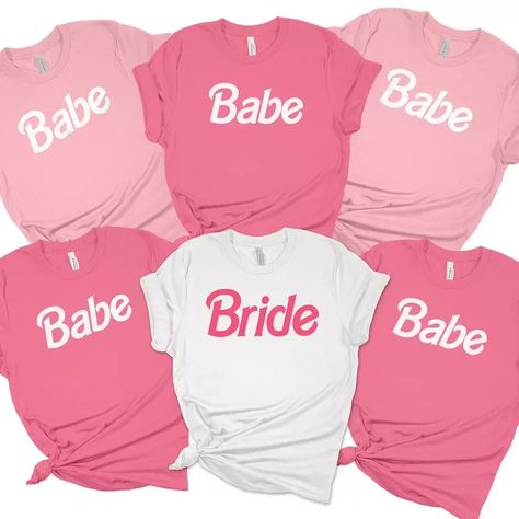 Barbie Bachelorette Shirts, Barbie Bachelorette Party Shirts, Bridesmaids Tshirts, Barbie Bachelorette Party, Bach Themes, Trendy Bachelorette Party, Barbie Bachelorette, Pink Bachelorette Party, Bridesmaid Tshirts