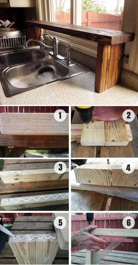 Over The Sink Shelf, Sink Shelf, Pallet Project, Pallet Shelves, Over The Sink, Wood Pallet Projects, Diy Pallet Projects, Diy Pallet, Pallet Wood