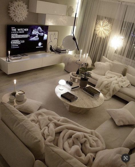 Soft Glam Room Aesthetic, Cozy Living Room Aesthetic Comfy, Comfy Living Room Aesthetic, Modern Living Room Decor Luxury Classy, Comfy Living Room Decor, Cream Room, Apartment Decorating Living, Modern Rustic Living Room, Classy Living Room