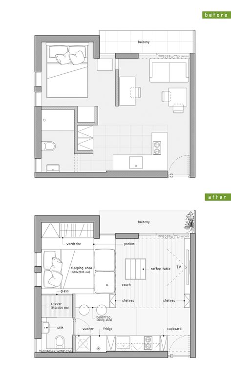 35sqm Apartment Plan, Studio Apartment Plans Layout, 24sqm Condo Design, Micro Apartment Layout, Small Apartment Design Layout, Small Apartment Plan, Small Apartment Building Plans, Studio Apartment Plan, Small Apartment Complex