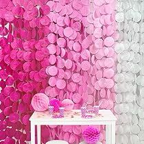 Tissue Paper Backdrop, Hot Pink Party Decorations, Backdrop Garland, Party Streamer, Banner For Birthday, Hot Pink Party, Flamingo Themed Party, Kids Party Decor, Pink Tissue Paper