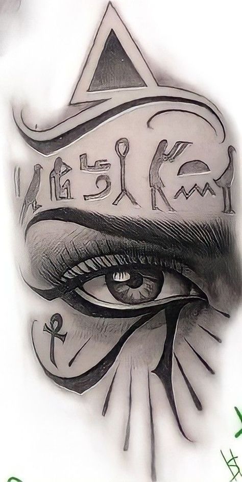 Egypt Eye Tattoo, Egypt Tattoo Design Ideas, Egypt Tattoo Design, Egyptian Eye Tattoos, Gotik Tattoo, Horus Tattoo, Egyptian Drawings, Eye Tattoos, Egyptian Tattoo Sleeve