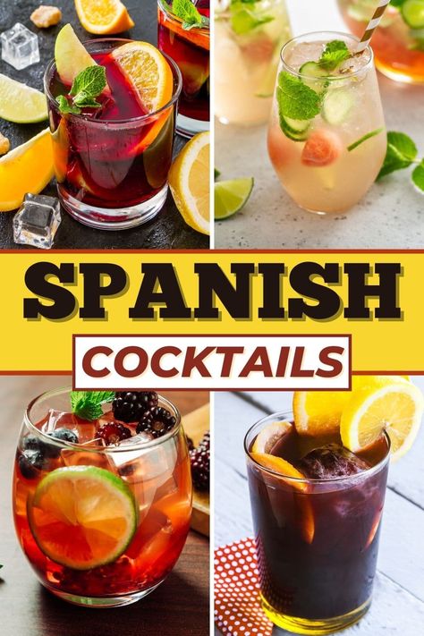 Take yourself on a cocktail journey and explore the wonderful world of Spanish cocktails. Enjoy classics like sangria, rebujito, Cuba libre, and more! Spanish Drinks Alcohol, Cocktails From Spain, Spanish Night Party, Spain Sangria, Spanish Cocktail, Spanish Drinks, Cava Sangria, Logo Famous, New Orleans Drinks