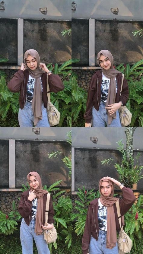 ootd hijab simple beli seblak Outfit Hijab Casual Simple, Outfit Hijab Ideas, Outfit Hijab Simple, Casual Teen Fashion, Ootd Ngampus, Outfit Ideas Hijab, Ootd Hijab Simple, Ootd Poses, Ootd Hijab Casual