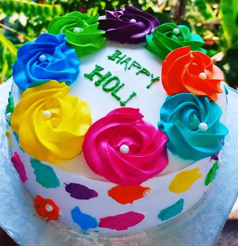 Holi Cake, Cake Designs Images, Birthday Cake Ideas, Image Ideas, Free Printable Worksheets, Happy Holi, Custom Cake, Design Image, Custom Cakes