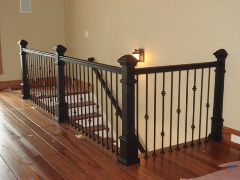 Contemporary Craftsman Interior, Stairs Handrail, Farmhouse Staircase, Iron Stairs, Contemporary Stairs, Hardwood Stairs, Iron Stair Railing, Craftsman Interior, Contemporary Craftsman