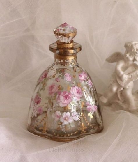 Vintage Parfum, Debi Coules, French Roses, Pretty Perfume Bottles, Beautiful Perfume Bottle, Antique Perfume Bottles, Altered Bottles, Beautiful Perfume, Antique Perfume