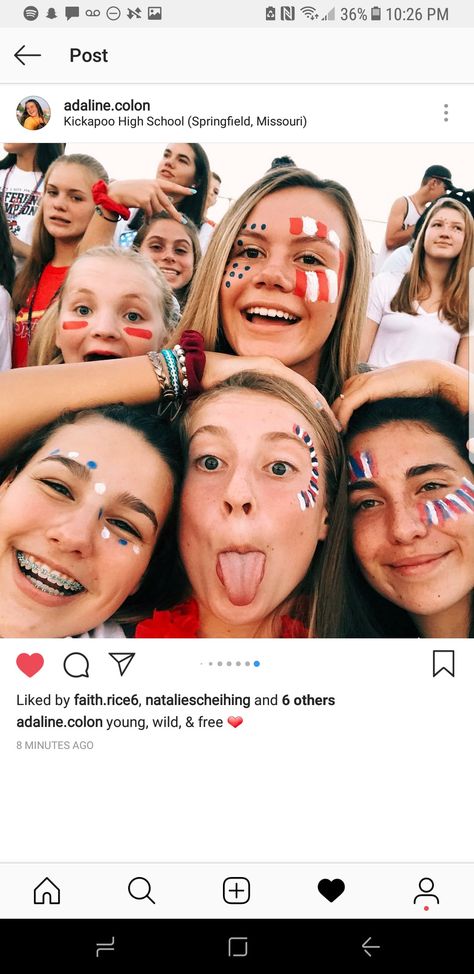 Usa Day Spirit Week Outfit Face Paint, Usa Theme Outfit Football Games Face Paint, Usa Football Theme Face Paint, Face Paint For Fnl, Football Makeup Highschool, Homecoming Face Paint Ideas Football, Football Game Makeup High School, Football Face Paint High School, Usa Face Paint Football