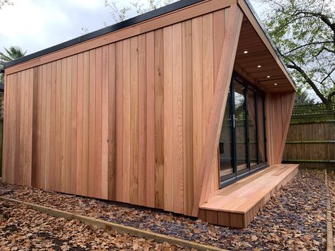 6m x 4m Insulated garden room by Hargreaves Garden Spaces-10 Exterior Cladding Options, Aluminium Bifold Doors, Wood Cladding Exterior, Western Red Cedar Cladding, Cedar Fencing, Cladding Exterior, Contemporary Garden Rooms, Shadow Gap, Insulated Garden Room