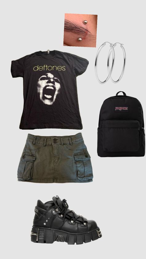 #music #deftones #deftonesoutfit #concertoutfit #outfit #outfitinspo #emooutfit Deftones Outfit, Deftones Concert, Outfit Aesthetic, Concert Outfit, Concert, Music