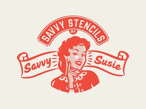 Savvy Susie by Amit Botre #Design Popular #Dribbble #shots Wm Logo, Place Logo, Logos Retro, Retro Logo Design, Logo Character, Women Illustration, Character Logo, Wallpaper Retro, Vintage Logos