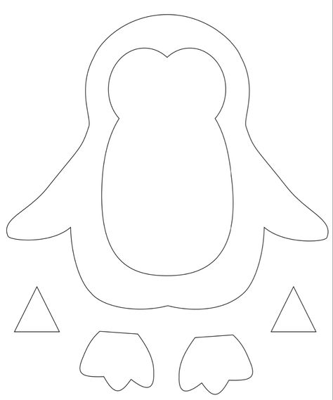 Penguins Crafts For Preschoolers, Penguin Kindergarten Craft, Penguin Outline Template, Penguin Craft For Preschool, Printable Penguin Template, Preschool Penguin Crafts, Penguin Template Free Printable, Winter Animals Crafts, Pinguin Craft