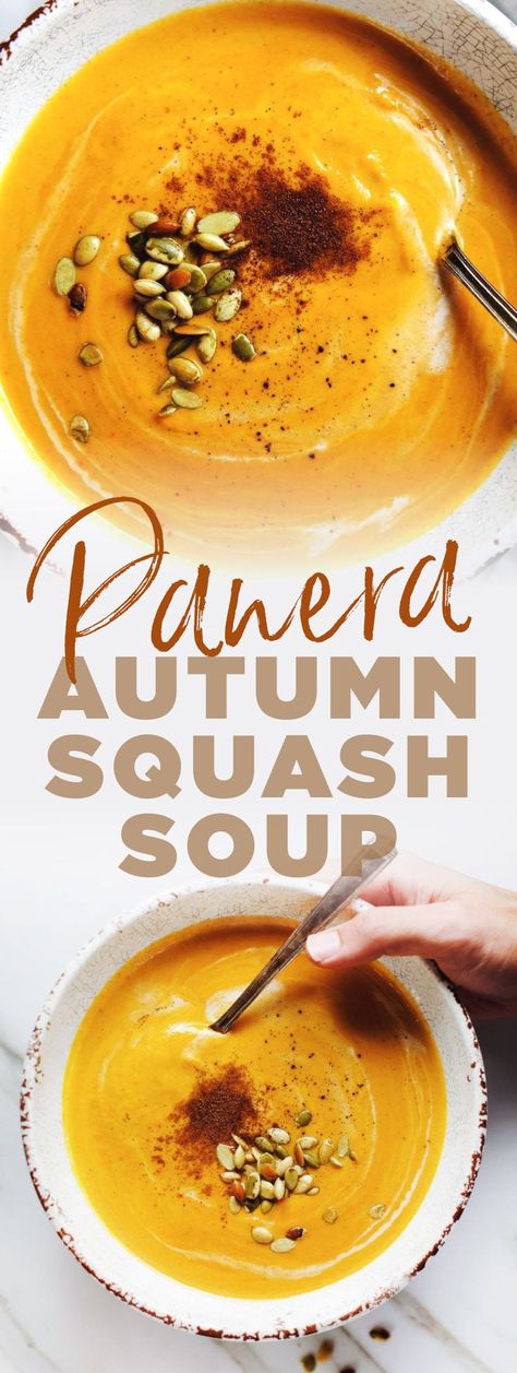 Autumn Squash Soup, Panera Autumn Squash Soup, Autumn Squash, Copycat Panera, Recipe For Fall, Pumpkin Squash, Butternut Squash Recipes, Soup Recipes Slow Cooker, Fall Soups