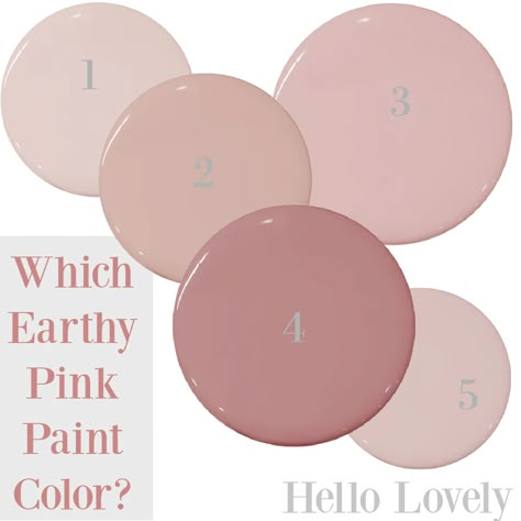 Earthy pink paint color ideas on Hello Lovely Studio. Pink Paint Ideas For Walls, Smoky Pink Behr, Pink Paint Bathroom Ideas, Pink Paint Color Nursery, Best Pink Paint Color Benjamin Moore, Behr Rose Paint Colors, Maybe Paint Color, Dusty Rose Bathroom Paint, Boho Pink Nursery Paint