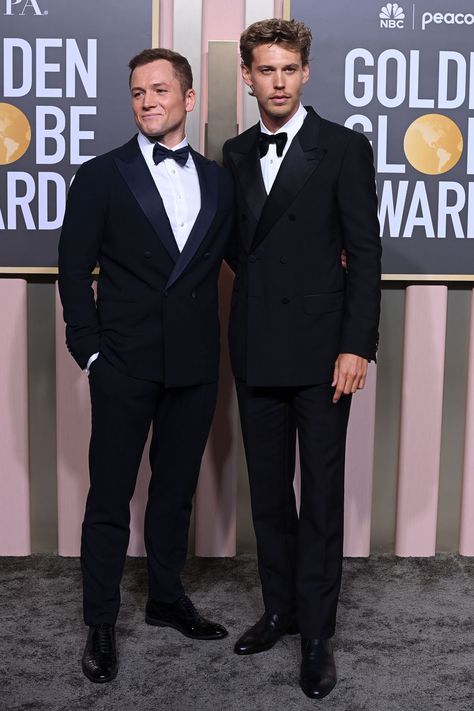 Golden Globes 2023, 2023 Red Carpet, Red Carpet Photos, Callum Turner, Golden Globes Red Carpet, Glen Powell, Jamie Campbell, Jamie Campbell Bower, Taron Egerton