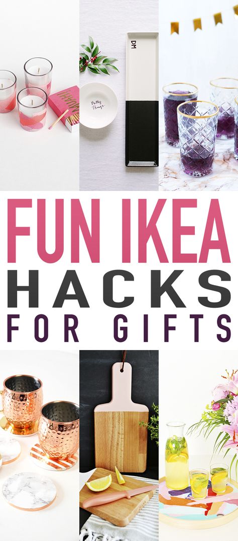 Are you ready for some more IKEA Hacks today?  I think we have featured over 3000 of them and counting.  So I was trying to think of a new collection with a different spin…so today our collection is all about Fun IKEA Hacks for Gifts and of course you will love them too : )  … Ikea Christmas Hacks, Ikea Christmas Gifts, Ikea Xmas, Diy Homewares, Ikea Gifts, Friends Talking, Gift Hacks, Ikea Christmas, Diy Handmade Gifts