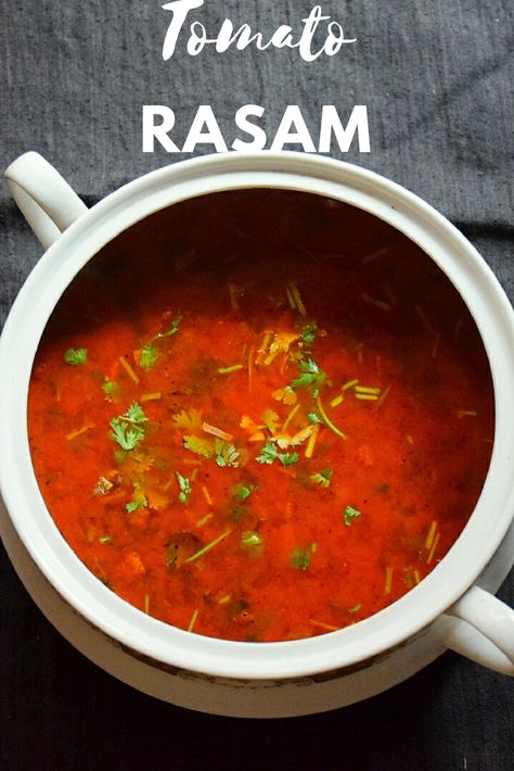 Tomato Rasam Recipe Indian, Tomato Rasam Recipe, Rasam Rice, Tomato Rasam, Rasam Recipe, South Indian Food, Interesting Food, Veg Recipes, Indian Dishes