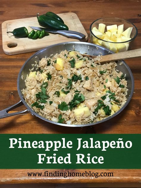 Jalapeno Fried Rice, Pineapple Pork Fried Rice, Jalapeno Rice, Pineapple Fried Rice Recipe Shrimp, Fried Rice Pineapple, Thai Pineapple Fried Rice, Recipe Copycat, Pineapple Fried Rice, Chopped Pineapple