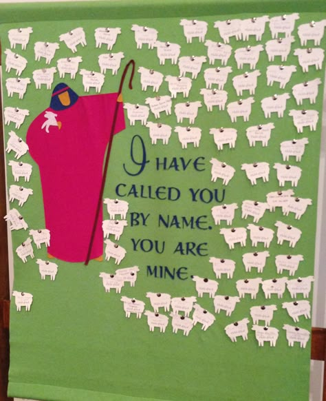 Good Shepherd Bulletin Board, Welcome Back To Ccd, Welcome Back To School Bulletin Boards Catholic, Children’s Church Ministry, Children’s Church Decor, Sunday School Decorating Ideas Classroom, Church Classroom Ideas, Childrens Church Rooms, Church Activities For Kids