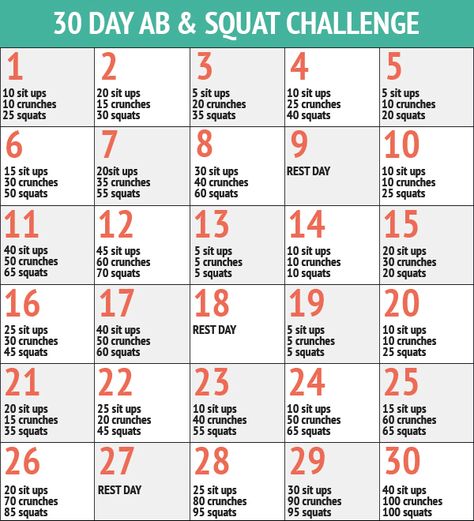 We are here to provide you the fitness challenges for 30 days. Squat And Ab Challenge, Challenge 30 Day, 30 Day Squat, Arm Toning Exercises, 30 Day Ab Challenge, Crunches Workout, 30 Day Abs, Arms And Abs, Abs Workout Video