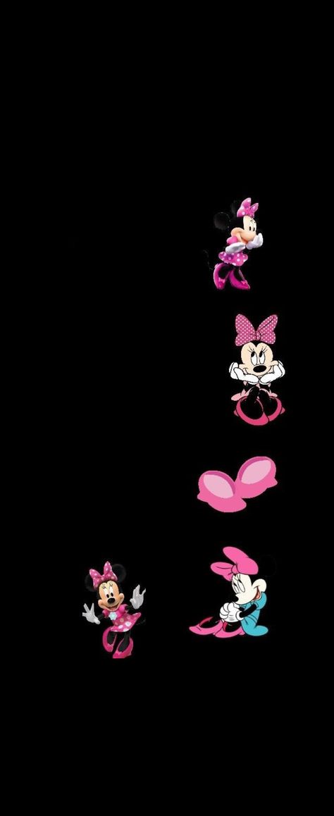 Minnie Mouse Background, Iphone Wallpaper Black, Disney Characters Wallpaper, Collage Wallpaper, Wallpaper Photos, Mini Mouse, Iphone Wallpaper Photos, Wallpaper Black, Pink And Black