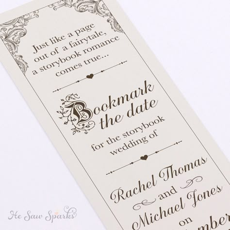 Fairytale Bookmark Save The date - DIY - Printable by HeSawSparks on Etsy https://www.etsy.com/listing/226455718/fairytale-bookmark-save-the-date-diy Disney Inspired Wedding, Storybook Wedding, Wedding Invitations Save The Date, Trendy Wedding Invitations, Save The Date Ideas, Wedding Invitation Wording, Fairy Tale Wedding, Disney Wedding, Invitation Ideas