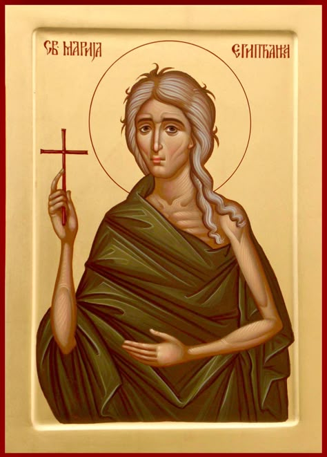 St. Mary of Egypt by Petar Bilic St Mary Of Egypt Icons, Saint Mary Of Egypt Icon, Saint Mary Of Egypt, Mary Of Egypt, St Mary Of Egypt, Female Saints, Roman Church, Dancer Silhouette, Orthodox Christian Icons