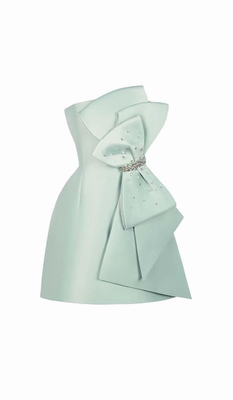 Overalls For Prom, Dress For Mini Prom, Dress With Bow In The Back, Classy Hoco Dresses, Strapless Outfits, Elegant Mini Dresses, Back Bow Dress, Bows Dress, Bow Dresses