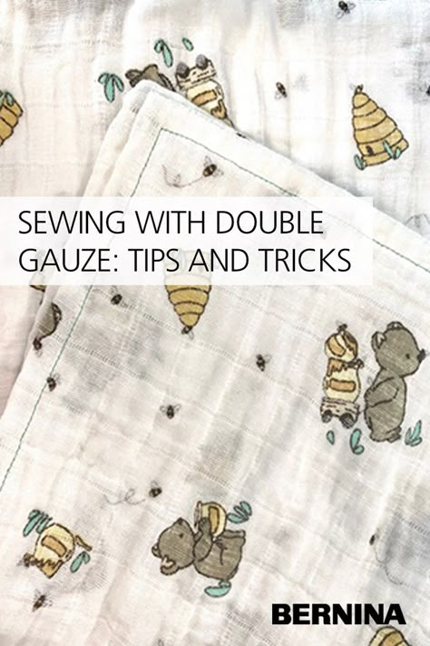 Double Gauze Swaddle Blanket Tutorial, Sewing Muslin Baby Blankets, Gauze Swaddle Blanket Pattern, How To Sew Muslin Blanket, Muslin Swaddle Blanket Pattern, Cotton Gauze Sewing Projects, Gauze Blanket Diy, Embroidery On Muslin Fabric, Gauze Receiving Blankets Diy